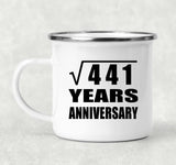 21st Anniversary Square Root of 441 Years Anniversary - 12oz Camping Mug