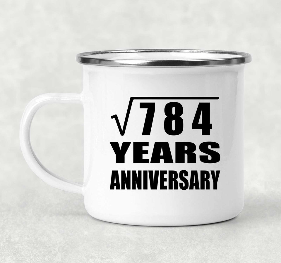 28th Anniversary Square Root of 784 Years Anniversary - 12oz Camping Mug