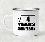 2nd Anniversary Square Root of 4 Years Anniversary - 12oz Camping Mug