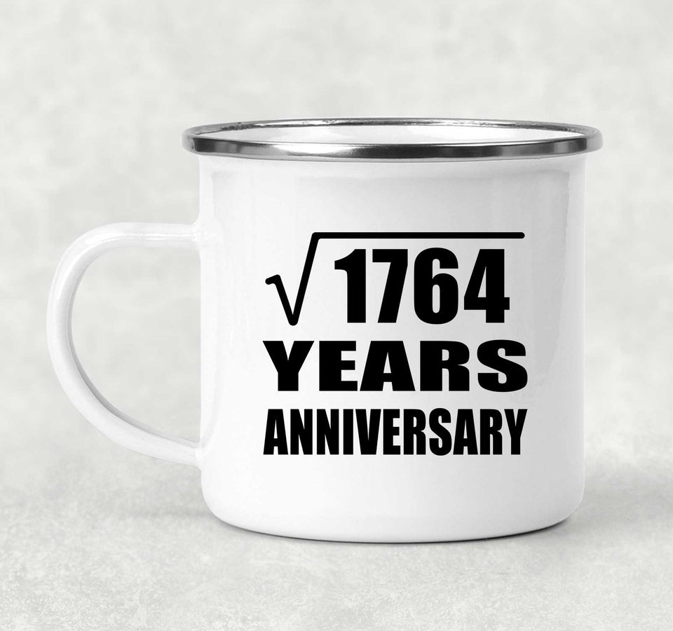 42nd Anniversary Square Root of 1764 Years Anniversary - 12oz Camping Mug