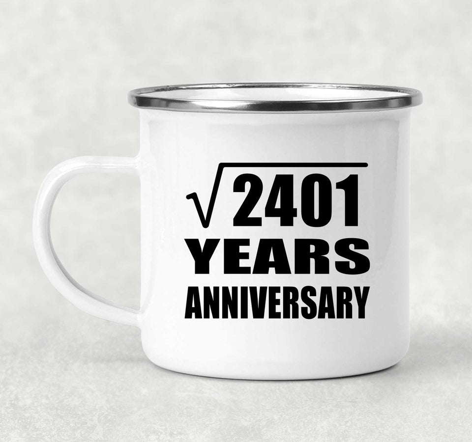 49th Anniversary Square Root of 2401 Years Anniversary - 12oz Camping Mug