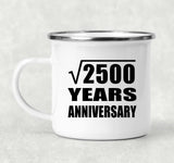 50th Anniversary Square Root of 2500 Years Anniversary - 12oz Camping Mug
