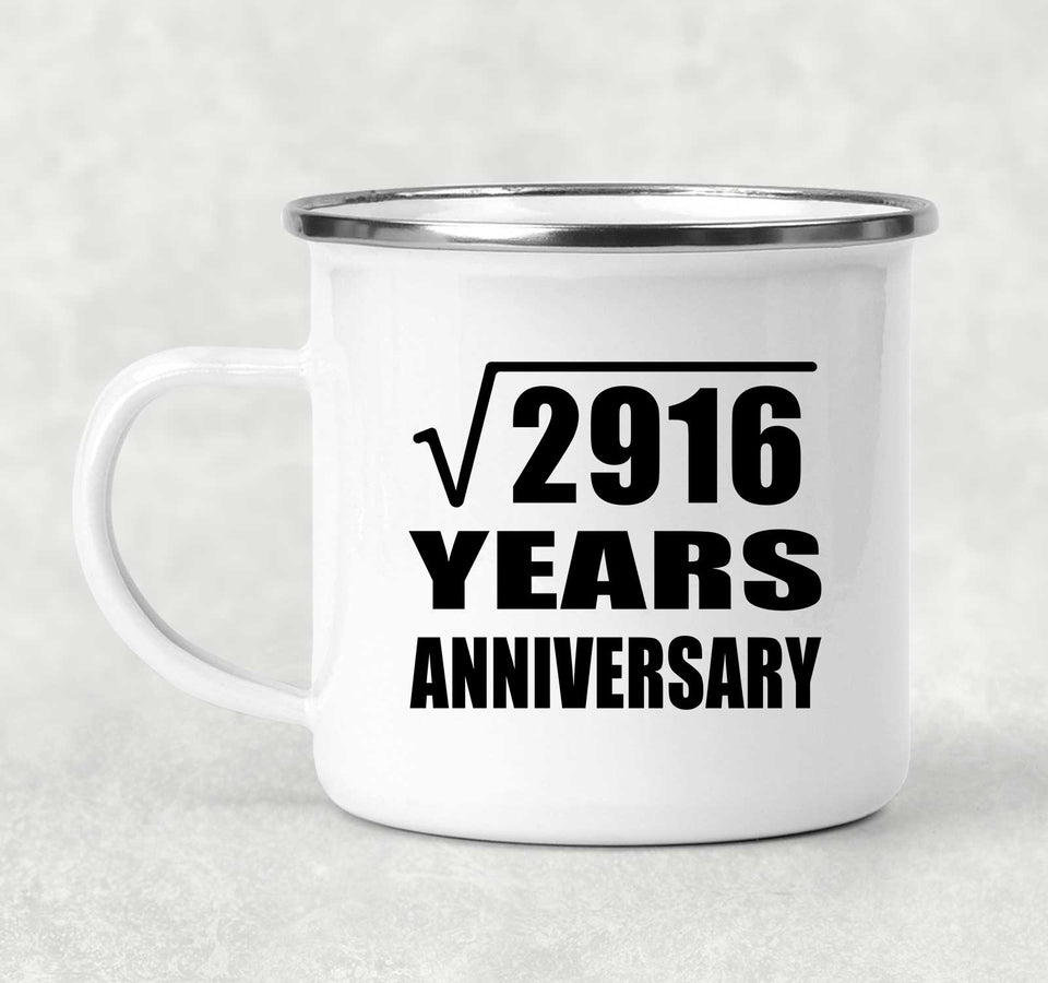 54th Anniversary Square Root of 2916 Years Anniversary - 12oz Camping Mug