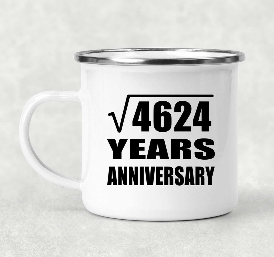 68th Anniversary Square Root of 4624 Years Anniversary - 12oz Camping Mug