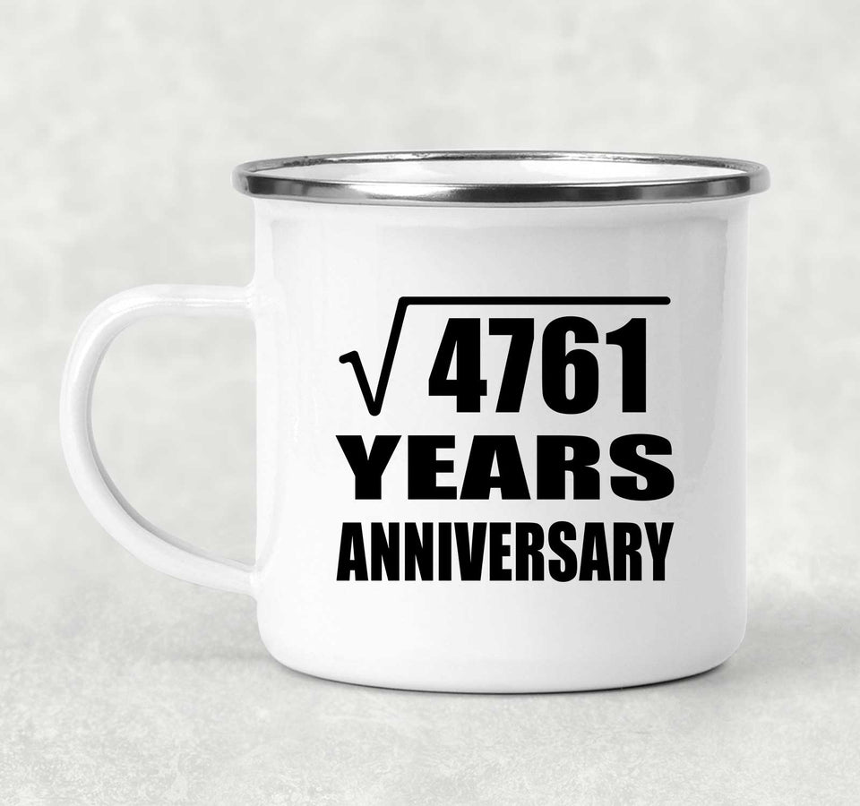 69th Anniversary Square Root of 4761 Years Anniversary - 12oz Camping Mug