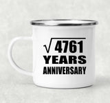 69th Anniversary Square Root of 4761 Years Anniversary - 12oz Camping Mug