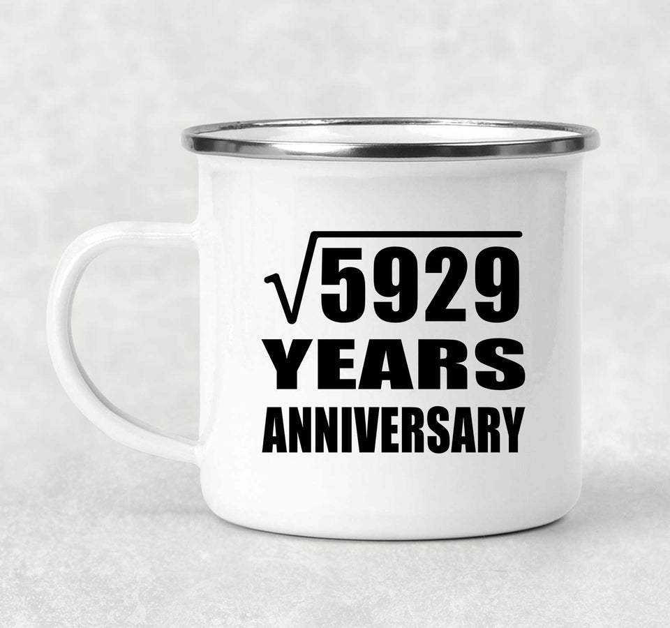 77th Anniversary Square Root of 5929 Years Anniversary - 12oz Camping Mug