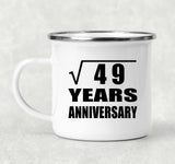7th Anniversary Square Root of 49 Years Anniversary - 12oz Camping Mug
