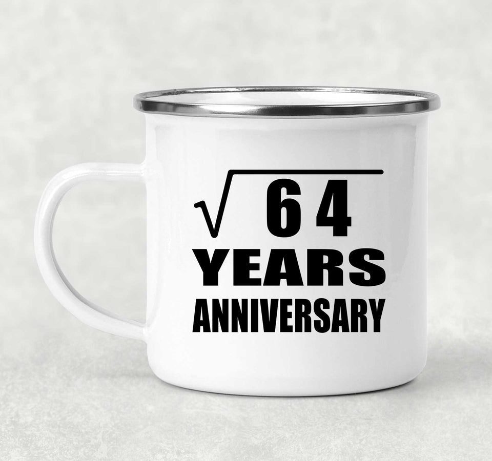8th Anniversary Square Root of 64 Years Anniversary - 12oz Camping Mug