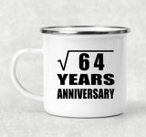 8th Anniversary Square Root of 64 Years Anniversary - 12oz Camping Mug