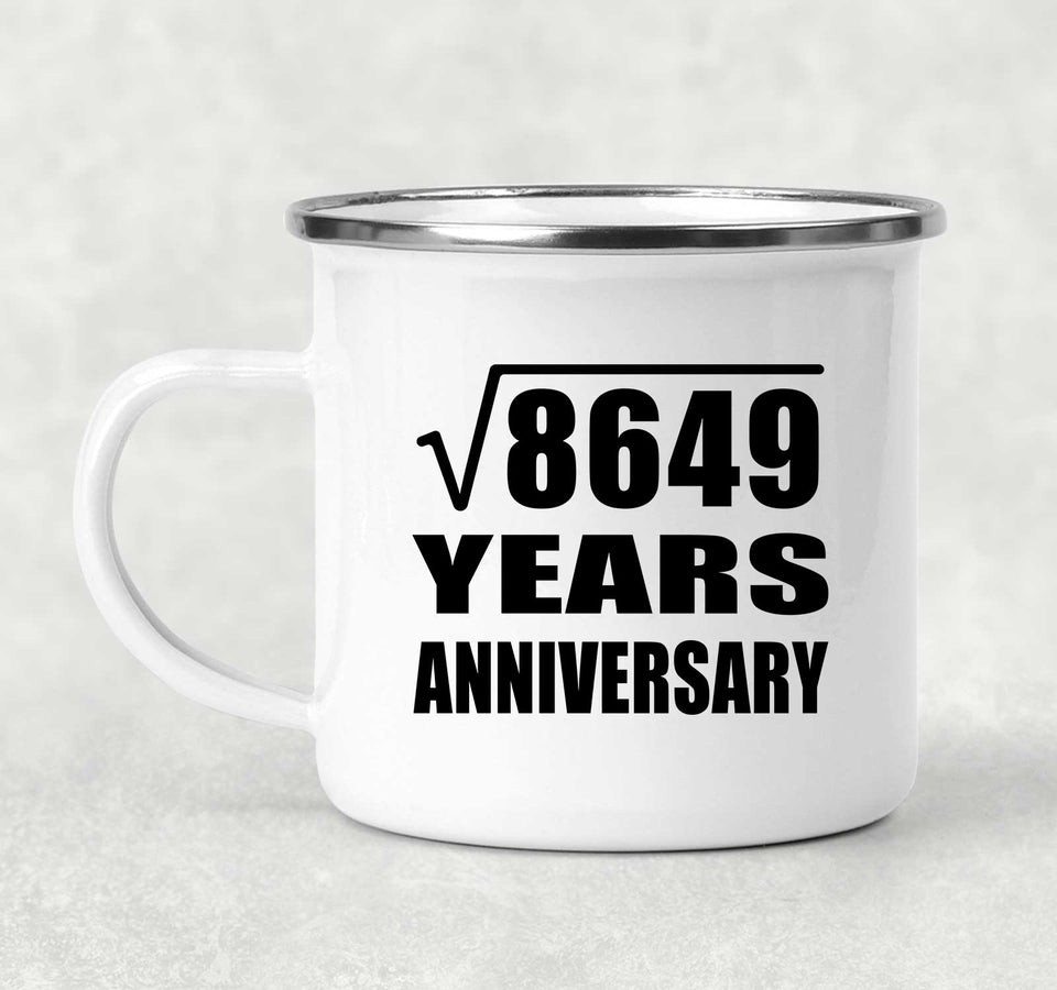 93rd Anniversary Square Root of 8649 Years Anniversary - 12oz Camping Mug