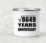 93rd Anniversary Square Root of 8649 Years Anniversary - 12oz Camping Mug