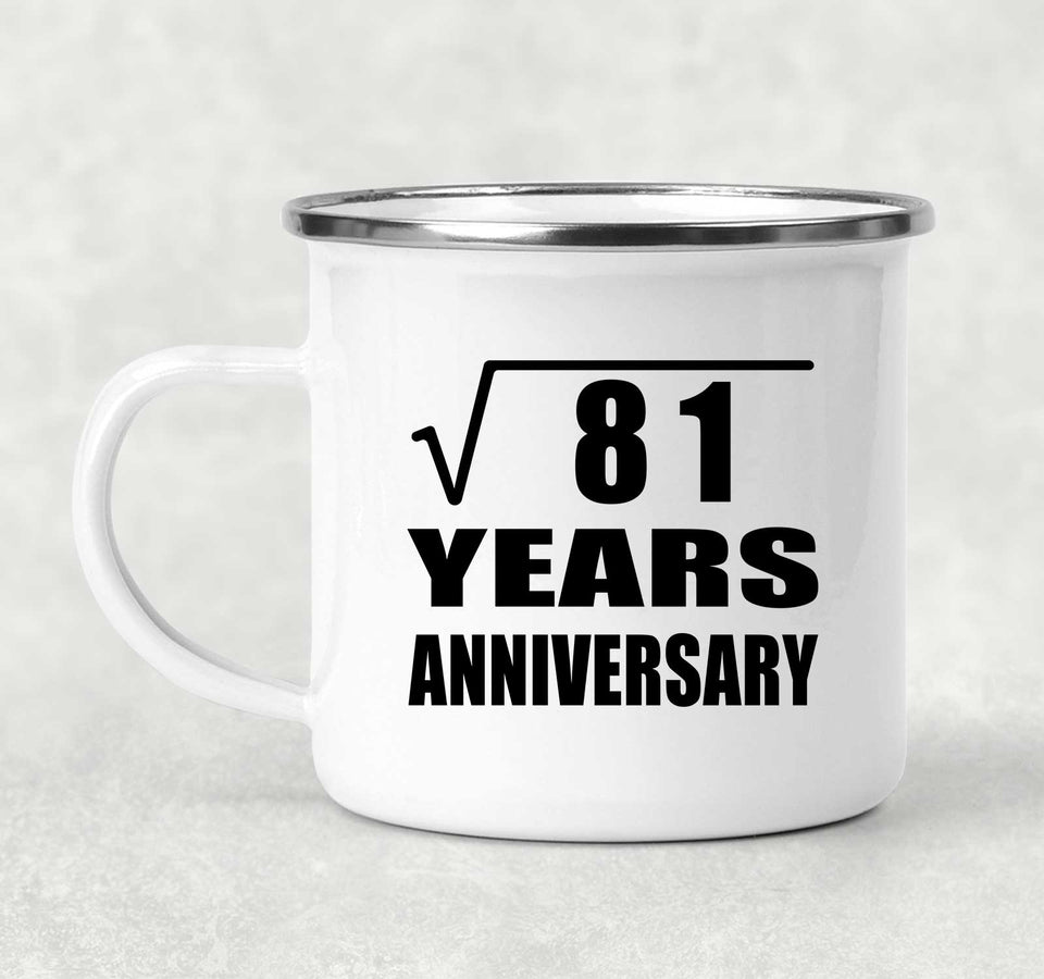 9th Anniversary Square Root of 81 Years Anniversary - 12oz Camping Mug