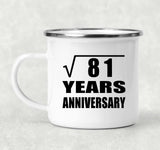 9th Anniversary Square Root of 81 Years Anniversary - 12oz Camping Mug