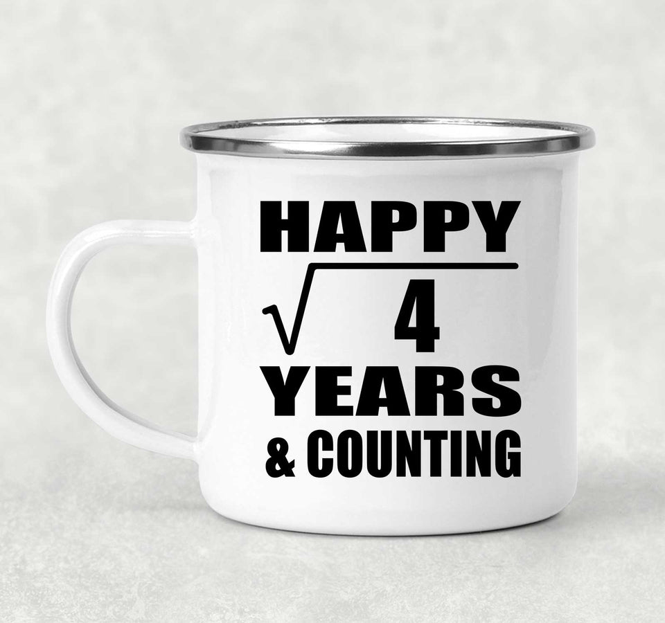 Happy 2nd Anniversary Square Root of 4 Years & Counting - 12oz Camping Mug