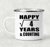 Happy 2nd Anniversary Square Root of 4 Years & Counting - 12oz Camping Mug