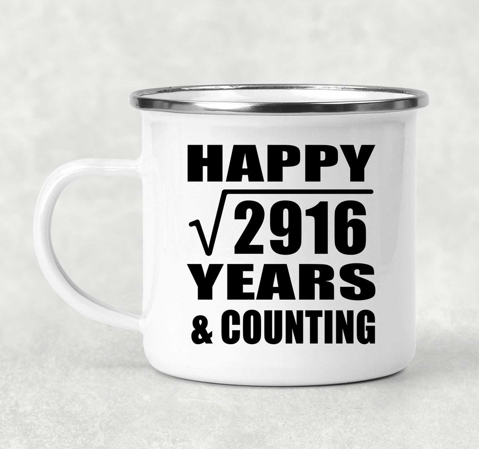 Happy 54th Anniversary Square Root of 2916 Years & Counting - 12oz Camping Mug