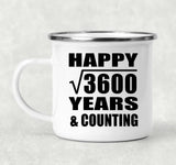 Happy 60th Anniversary Square Root of 3600 Years & Counting - 12oz Camping Mug