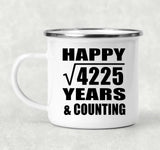 Happy 65th Anniversary Square Root of 4225 Years & Counting - 12oz Camping Mug