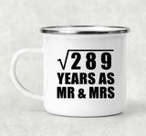 17th Anniversary Square Root of 289 Years As Mr & Mrs - 12oz Camping Mug