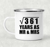 19th Anniversary Square Root of 361 Years As Mr & Mrs - 12oz Camping Mug
