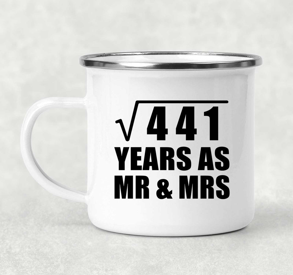 21st Anniversary Square Root of 441 Years As Mr & Mrs - 12oz Camping Mug