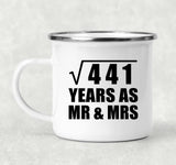 21st Anniversary Square Root of 441 Years As Mr & Mrs - 12oz Camping Mug