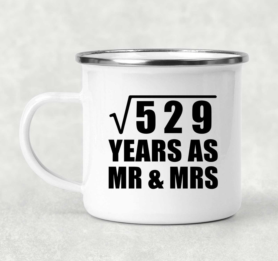23rd Anniversary Square Root of 529 Years As Mr & Mrs - 12oz Camping Mug