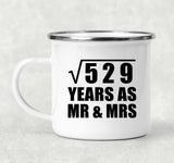 23rd Anniversary Square Root of 529 Years As Mr & Mrs - 12oz Camping Mug