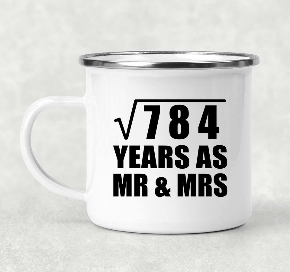 28th Anniversary Square Root of 784 Years As Mr & Mrs - 12oz Camping Mug