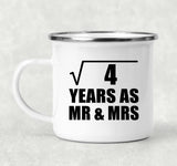2nd Anniversary Square Root of 4 Years As Mr & Mrs - 12oz Camping Mug