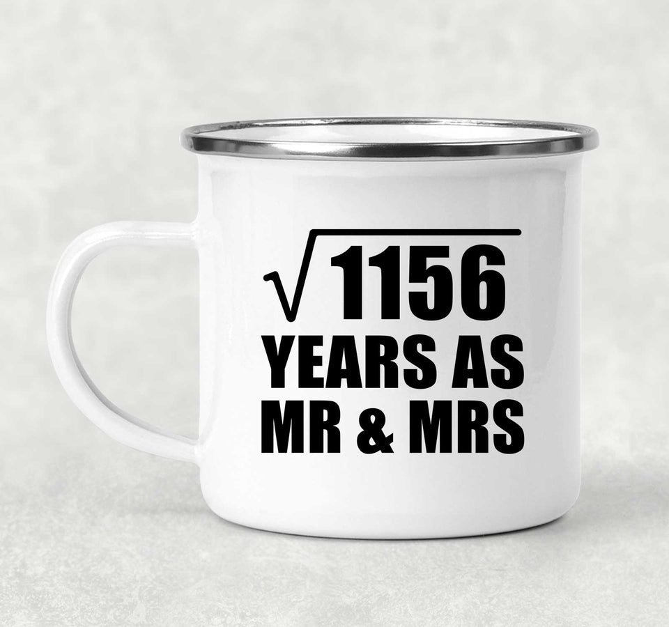 34th Anniversary Square Root of 1156 Years As Mr & Mrs - 12oz Camping Mug