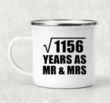 34th Anniversary Square Root of 1156 Years As Mr & Mrs - 12oz Camping Mug