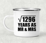 36th Anniversary Square Root of 1296 Years As Mr & Mrs - 12oz Camping Mug