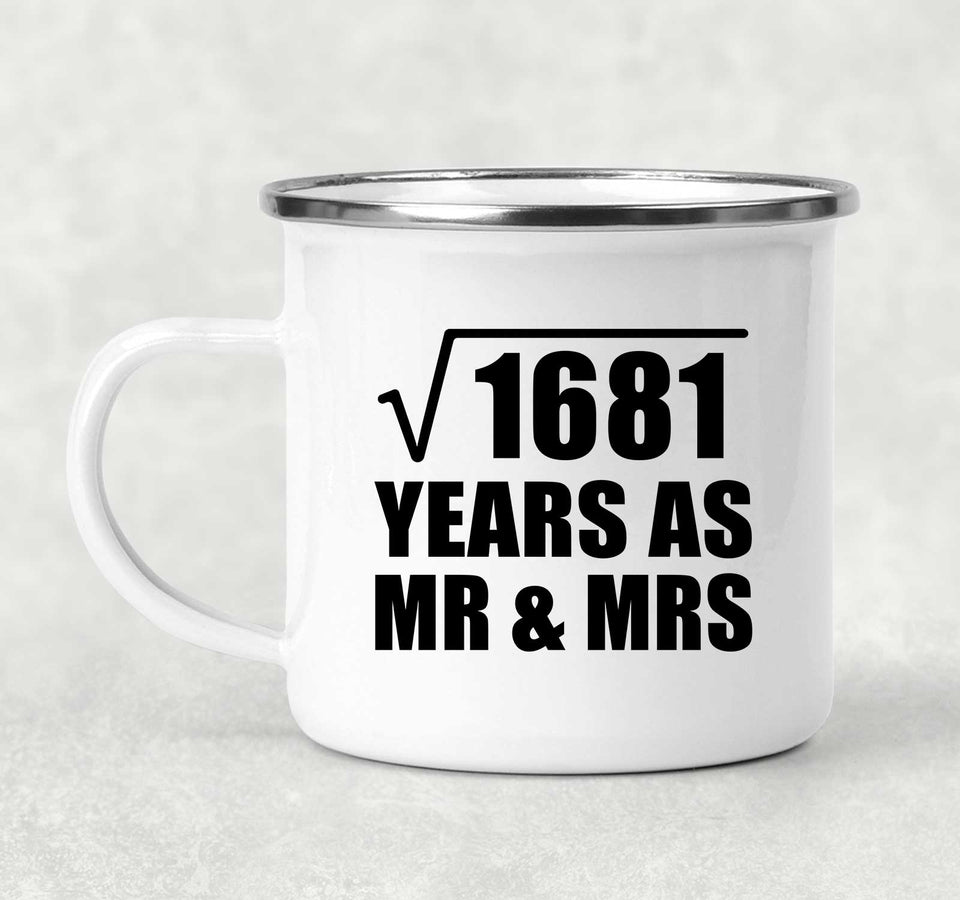 41st Anniversary Square Root of 1681 Years As Mr & Mrs - 12oz Camping Mug