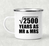 50th Anniversary Square Root of 2500 Years As Mr & Mrs - 12oz Camping Mug