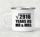 54th Anniversary Square Root of 2916 Years As Mr & Mrs - 12oz Camping Mug