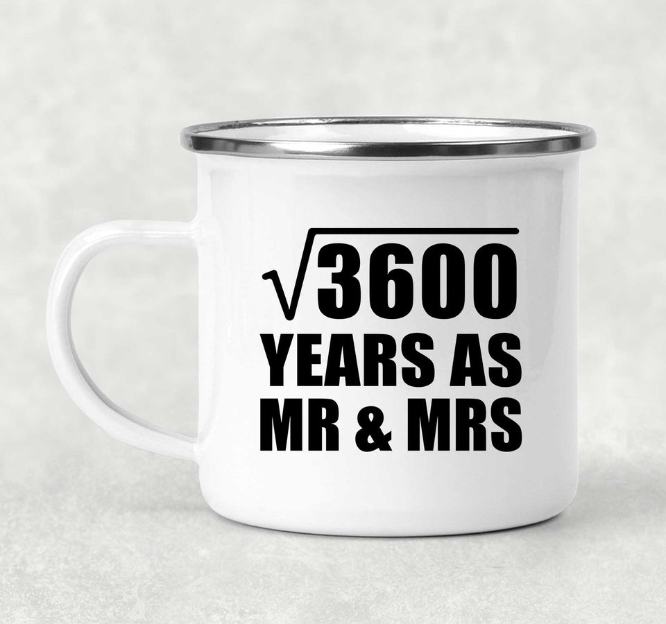 60th Anniversary Square Root of 3600 Years As Mr & Mrs - 12oz Camping Mug