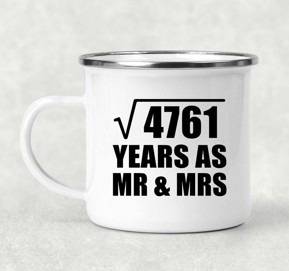 69th Anniversary Square Root of 4761 Years As Mr & Mrs - 12oz Camping Mug