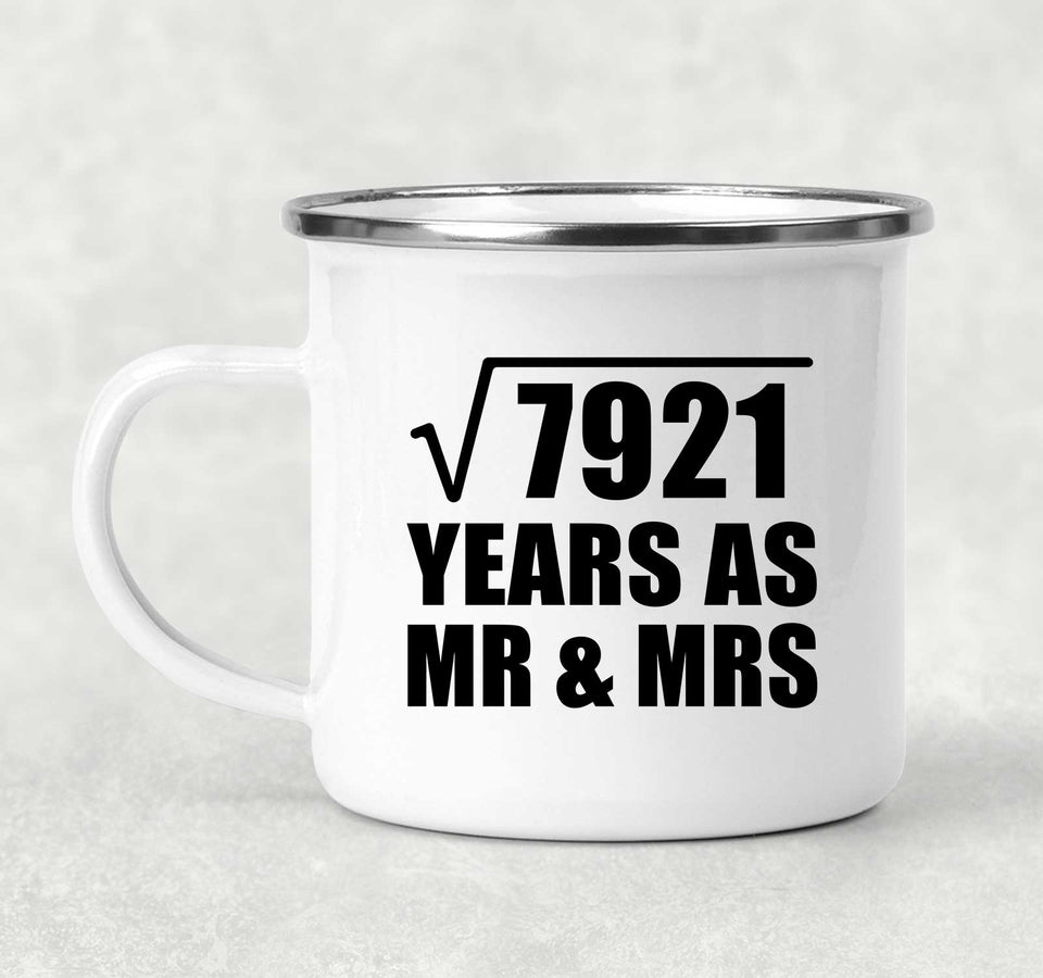 89th Anniversary Square Root of 7921 Years As Mr & Mrs - 12oz Camping Mug