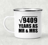 97th Anniversary Square Root of 9409 Years As Mr & Mrs - 12oz Camping Mug