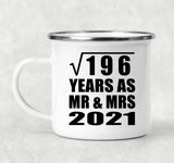 14th Anniversary Square Root of 196 Years As Mr & Mrs 2021 - 12oz Camping Mug