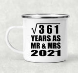 19th Anniversary Square Root of 361 Years As Mr & Mrs 2021 - 12oz Camping Mug