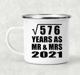 24th Anniversary Square Root of 576 Years As Mr & Mrs 2021 - 12oz Camping Mug