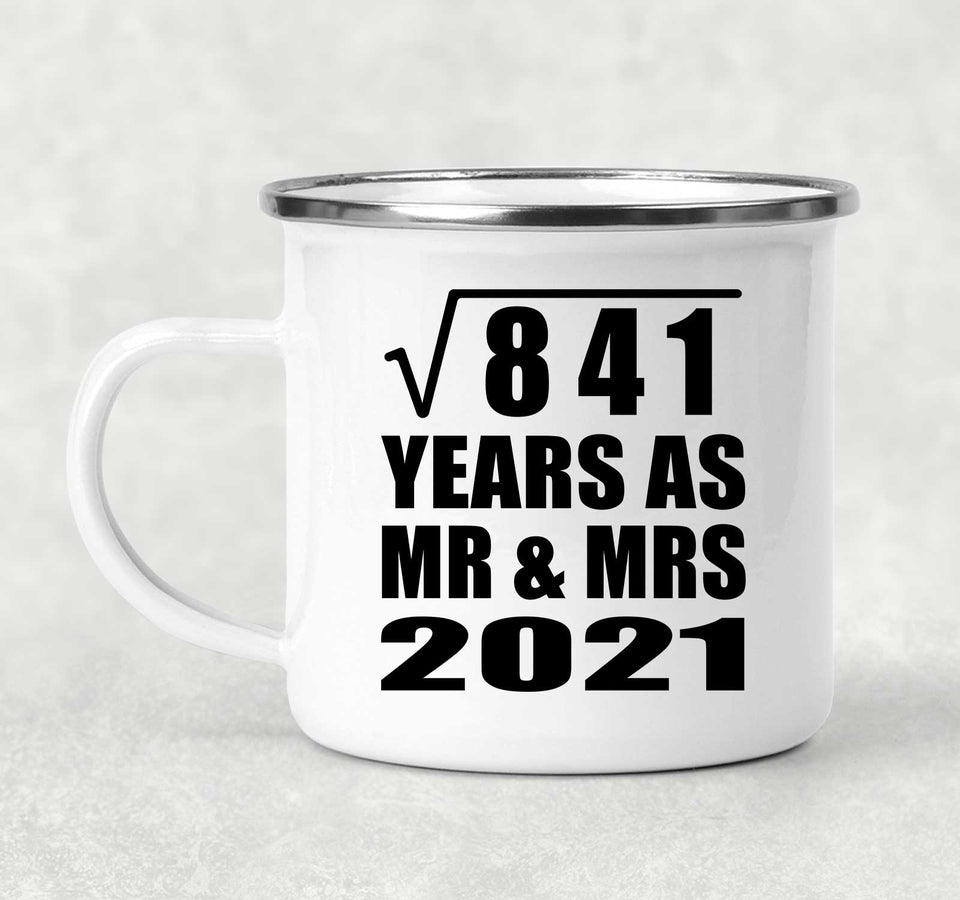 29th Anniversary Square Root of 841 Years As Mr & Mrs 2021 - 12oz Camping Mug