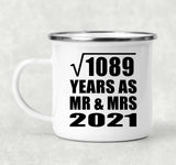 33rd Anniversary Square Root of 1089 Years As Mr & Mrs 2021 - 12oz Camping Mug