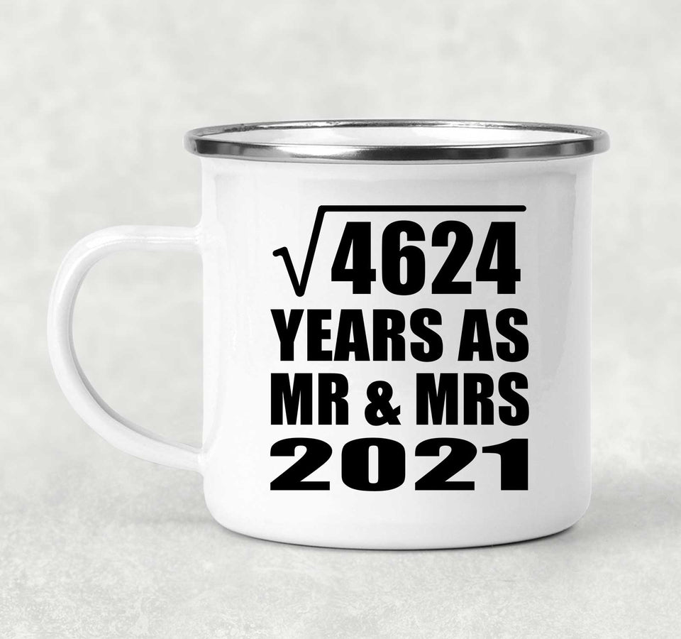 68th Anniversary Square Root of 4624 Years As Mr & Mrs 2021 - 12oz Camping Mug