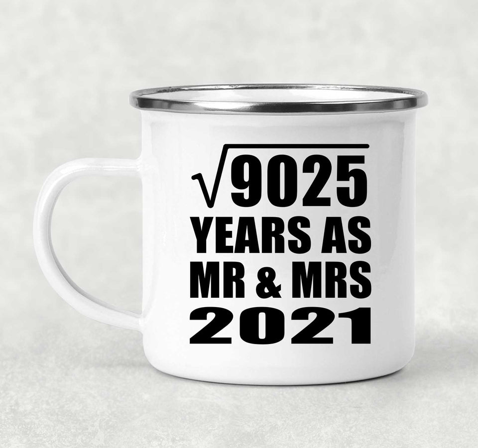 95th Anniversary Square Root of 9025 Years As Mr & Mrs 2021 - 12oz Camping Mug