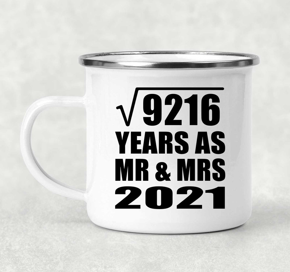 96th Anniversary Square Root of 9216 Years As Mr & Mrs 2021 - 12oz Camping Mug