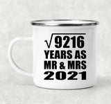 96th Anniversary Square Root of 9216 Years As Mr & Mrs 2021 - 12oz Camping Mug